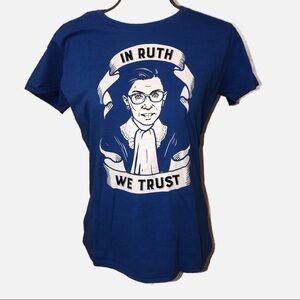 RBG In Ruth We Trust Blue Ladies Shirt SZ M
